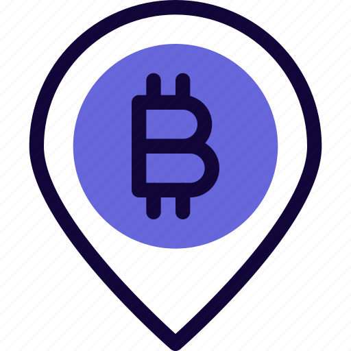 Bitcoin, pin, map, location, currency icon - Download on Iconfinder