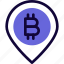 bitcoin, pin, map, location, currency 