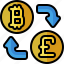 exchange, bitcoin, pound, sterling, currency, swap, transfer 