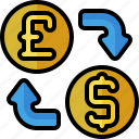 exchange, pound, sterling, dollar, swap, finance, arrow, economy