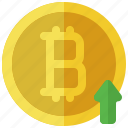 bitcoin, up, currency, finance, grow, arrow, rate