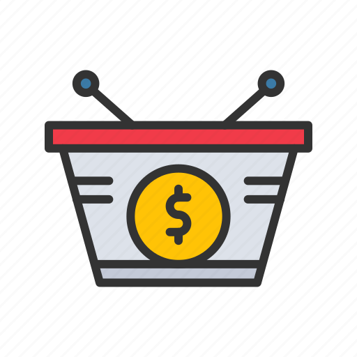 - dollar basket, dollar, cart, basket, bucket, money, shopping icon - Download on Iconfinder