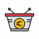 - euro basket, bag, currency, hand basket, ecommerce, money, shopping, business