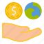 hand, coin, moiney, dollar, world, currency 