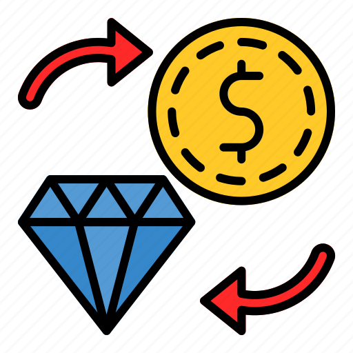 1, exchange, investment, money, valuation, diamond icon - Download on Iconfinder