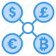 exchange, currency, money, dollar, euro, pound, bitcoin 