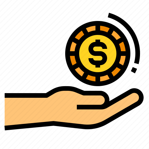 Coin, earning, hand, money, profit icon - Download on Iconfinder