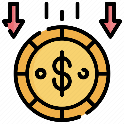 Decrease, loss, currency, money, dollar icon - Download on Iconfinder