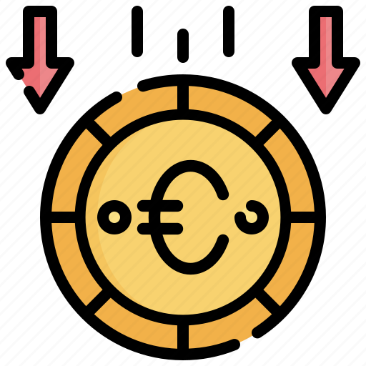 Decrease, loss, currency, money, euro icon - Download on Iconfinder