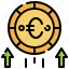 profit, euro, money, increase, up, arrow 