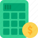 calculator, cost, budget, profit, money