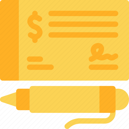 Cheque, bank, money, paycheck, pen icon - Download on Iconfinder