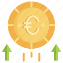 profit, euro, money, increase, up, arrow