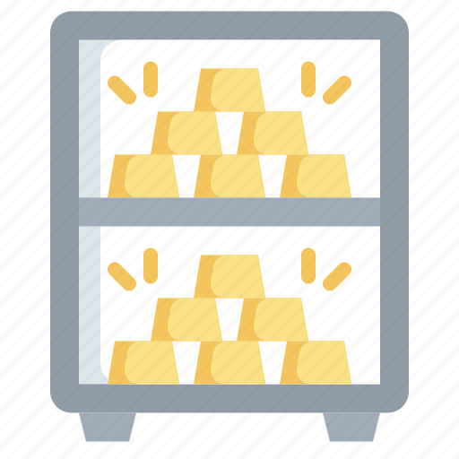 Safe, box, deposit, gold, bar, saving, security icon - Download on Iconfinder