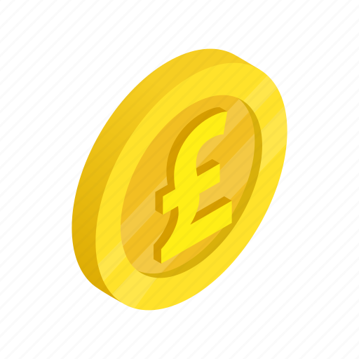 Coin, currency, finance, gold, isometric, pound, uk icon - Download on Iconfinder