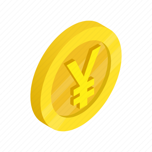 Coin, currency, finance, gold, isometric, japan, yen icon - Download on Iconfinder