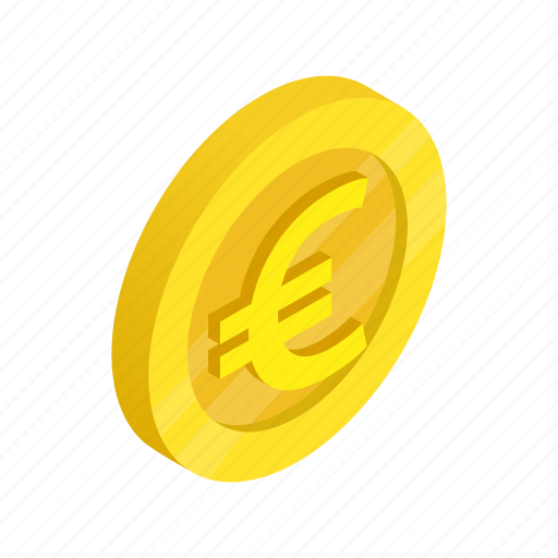 Coin, currency, euro, finance, gold, isometric, wealth icon - Download on Iconfinder