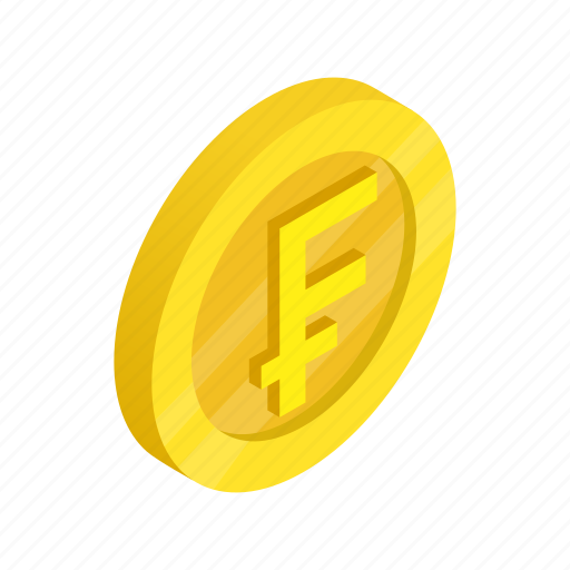 Coin, currency, finance, franc, gold, isometric, switzerland icon - Download on Iconfinder