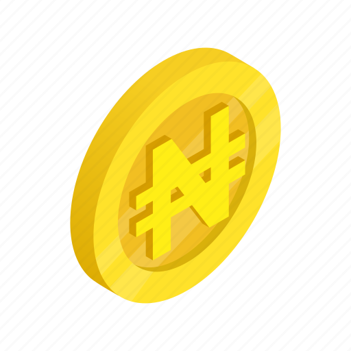 Coin, currency, finance, gold, isometric, nairas, nigeria icon - Download on Iconfinder