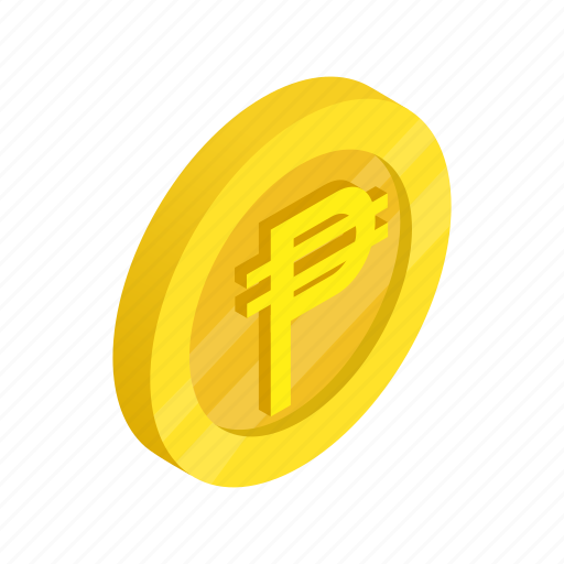 Coin, currency, finance, gold, isometric, peso, wealth icon - Download on Iconfinder