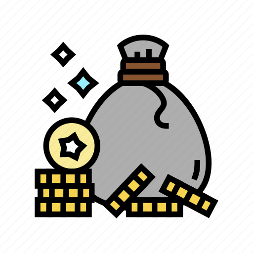 Coin, bag, award, win, video, game, level icon - Download on Iconfinder