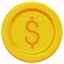 dollar, coin, money, currency, us, business, finance, 3d 