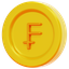 franc, coin, business, finance, money, cash, currency, 3d 