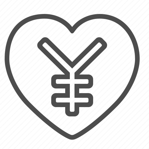 Heart, love, renminbi, yen, yuan icon - Download on Iconfinder