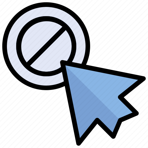 Block, clicking, pointer, warning, cursor icon - Download on Iconfinder