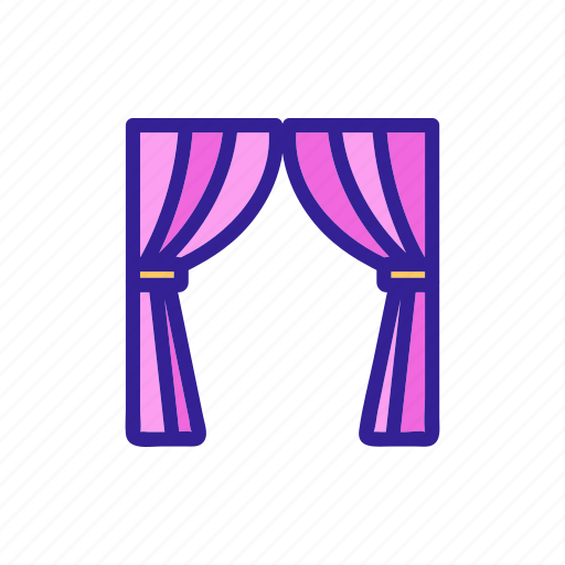 Contour, curtain, decor, fabric icon - Download on Iconfinder