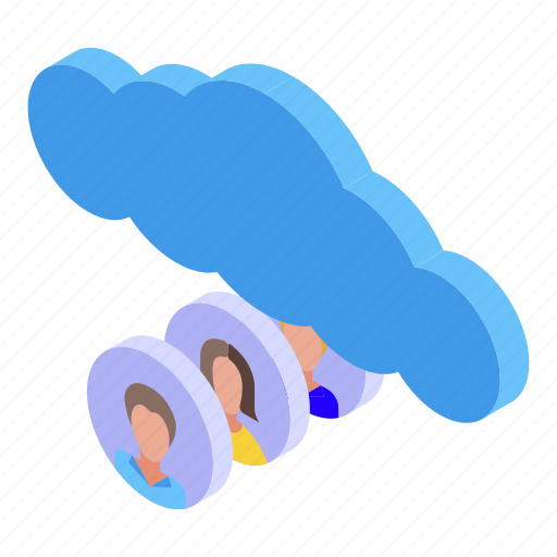 Customer, database, data, cloud, isometric icon - Download on Iconfinder