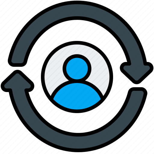 Customer, loyalty, circular, arrows, user, turnover icon - Download on Iconfinder
