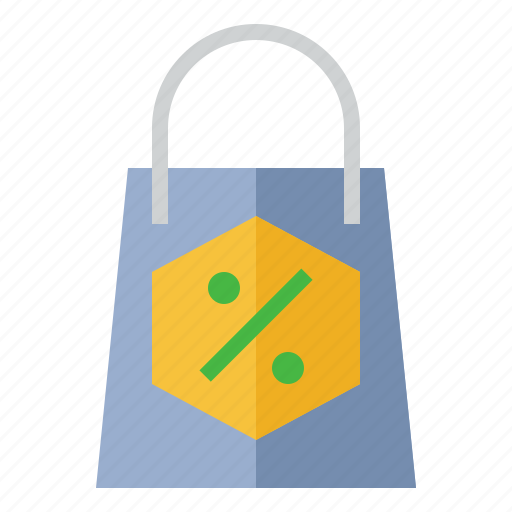 Shopping bag, percent, discount, promotion, commerce icon - Download on Iconfinder