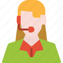 avatar, customer, headphone, service, user, woman, worker