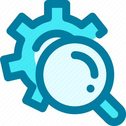 Gear, magnifier, search, setting, settings, support, zoom icon - Download on Iconfinder