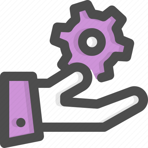 Cogwheel, configuration, gear, hand, setting, settings, support icon - Download on Iconfinder