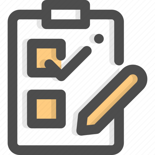 Check, checking, checklist, clipboard, evaluate, list, pencil icon - Download on Iconfinder