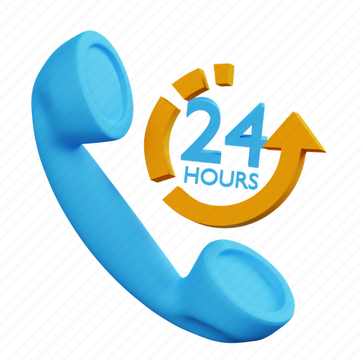 Telephone, hours, 24 hours, call, time, phone, mobile icon - Download on Iconfinder