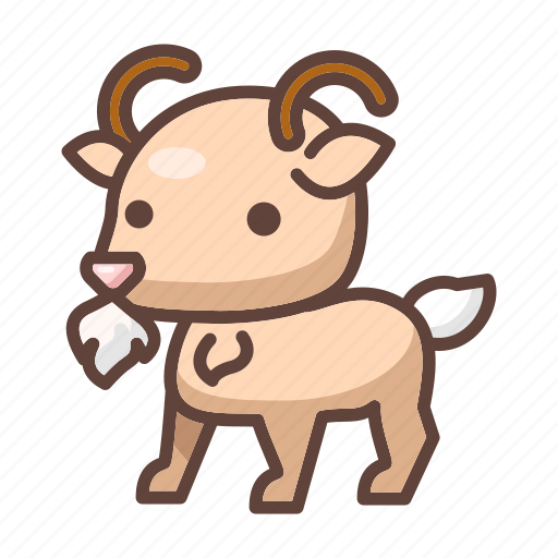 Animal, cartoon, domestic, farm, goat, horn, mammal icon - Download on  Iconfinder