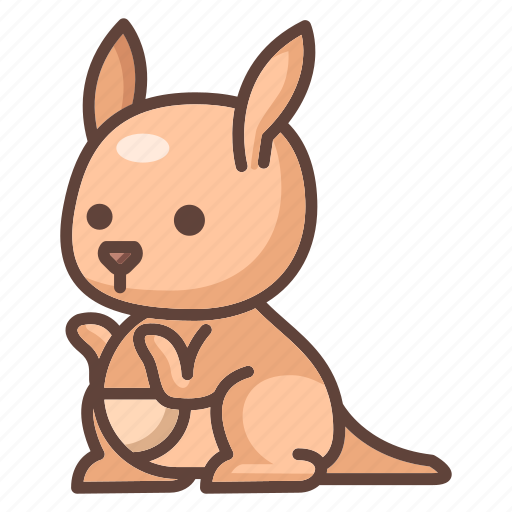 Animal, australia, cartoon, cute, kangaroo, mammal, wildlife icon -  Download on Iconfinder