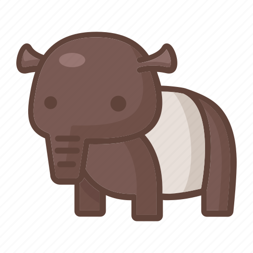 Animal, cartoon, mammal, safari, snout, tapir, wildlife icon - Download on Iconfinder