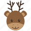 animal, deer, elk, reindeer, reindeer head 