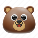bear, animal, cute, face, smile, head, avatar, emotion, mascot