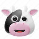 cow, animal, cute, face, smile, head, avatar, emotion, mascot