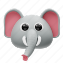 elephant, animal, cute, face, head, avatar, emotion, mascot, emoji