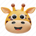 giraffe, animal, cute, face, smile, head, avatar, emotion, mascot