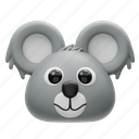 koala, animal, cute, face, smile, head, avatar, emotion, mascot