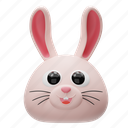 rabbit, animal, cute, face, smile, head, avatar, emotion, mascot