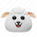sheep, animal, cute, face, smile, head, avatar, emotion, fun
