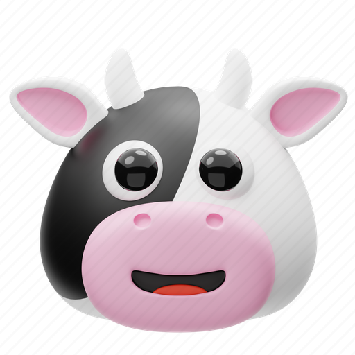 Cow, animal, cute, face, smile, head, avatar icon - Download on Iconfinder